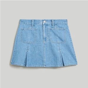 Madewell Pleated Denim Mini Skirt in Stilecrost Wash Size 25